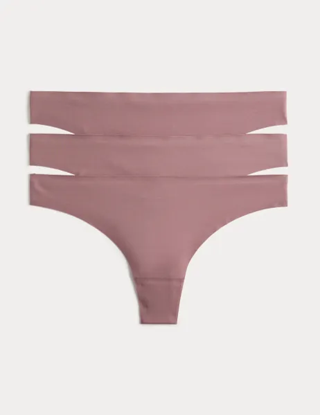 Body by M&S 3 pack Body Invisibles No VPL Thongs Sugar Plum