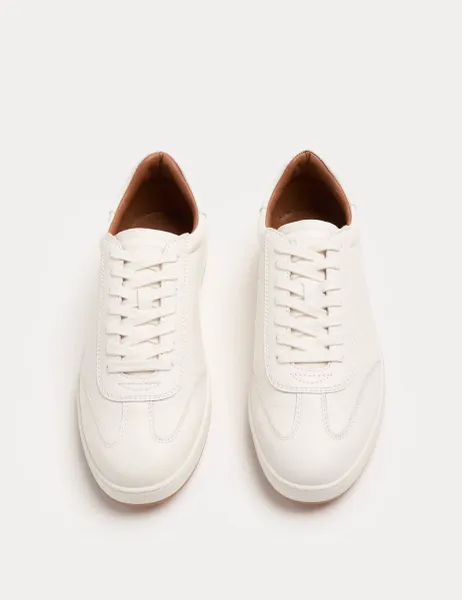 Jaeger Leather Lace up Trainers White