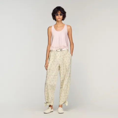 Floral-print wide-leg trousers