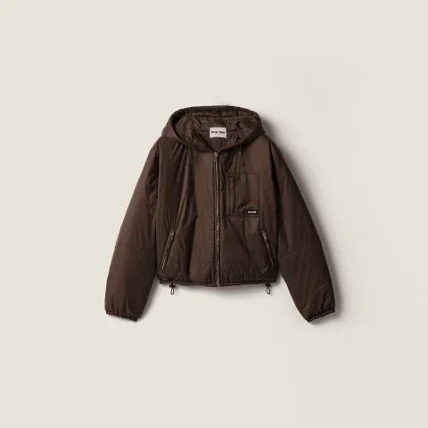 Cropped ripstop down jacket