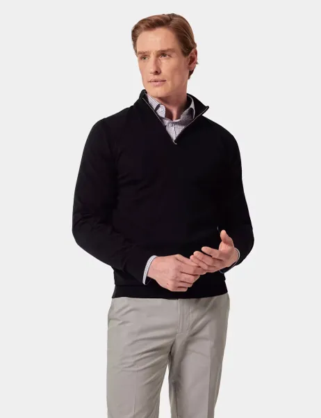 Hawes & Curtis Pure Wool Half Zip Jumper