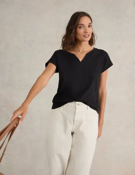 White Stuff Pure Cotton T-Shirt Black