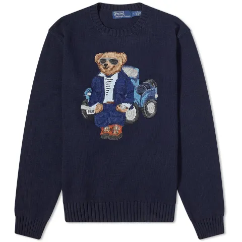 Denim Bear Crew Jumper