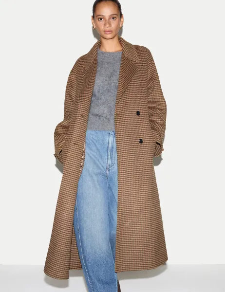 Jigsaw Double Faced Wool Blend Checked Coat
