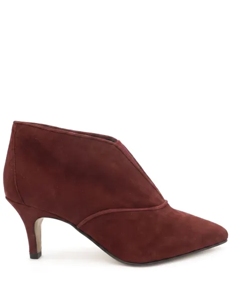 Jones Bootmaker Leather Stiletto Heel Ankle Boots Burgundy
