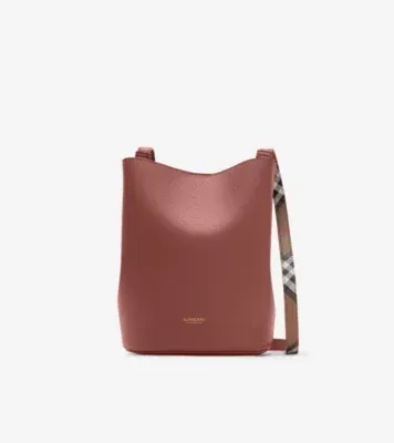 Small Leather Bucket Bag in Rust brown