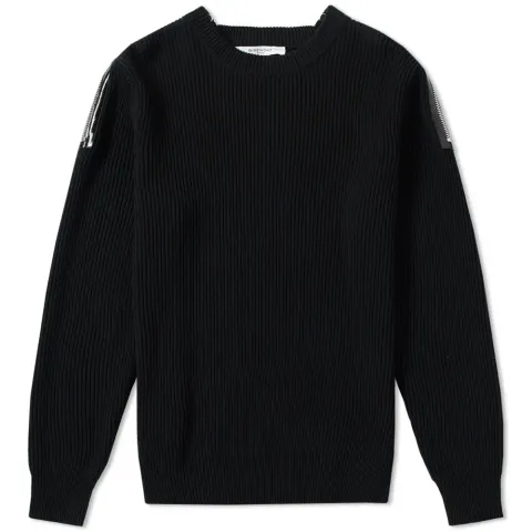 Zip Detail Rib Knit