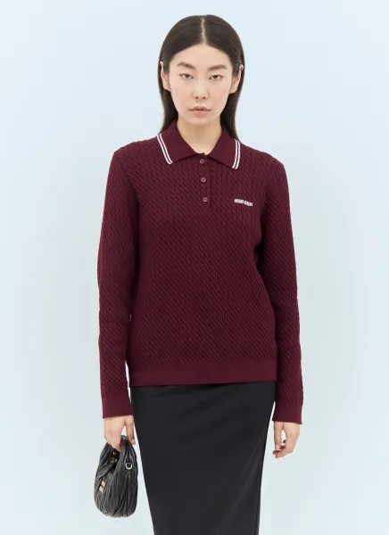 Cable Knit Polo Shirt