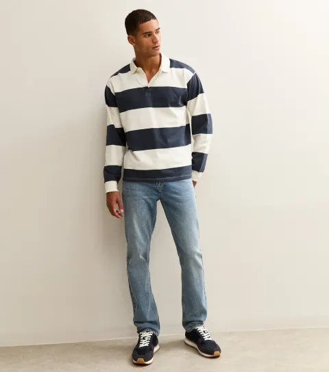 Men's Light Blue Straight Leg Jeans