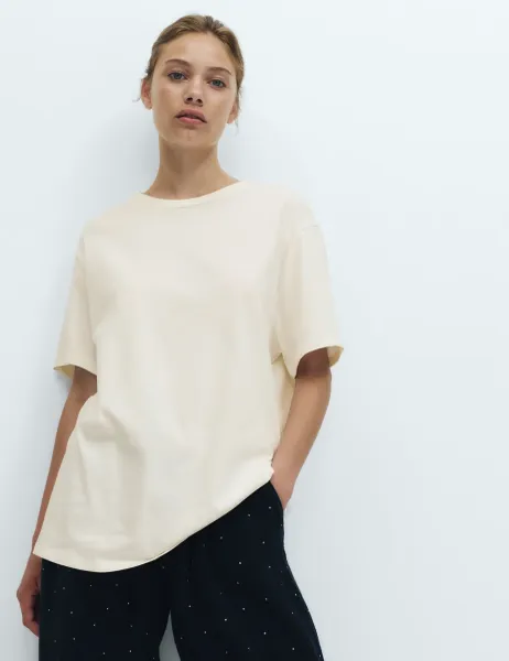 Marks & Spencer Pure Cotton Pyjama Top Beige