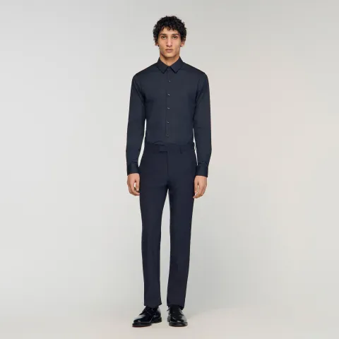 Fitted stretch cotton shirt
