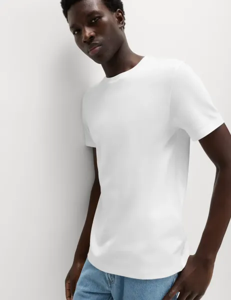 Marks & Spencer The Utimate Slim Fit Cotton Blend T-Shirt White