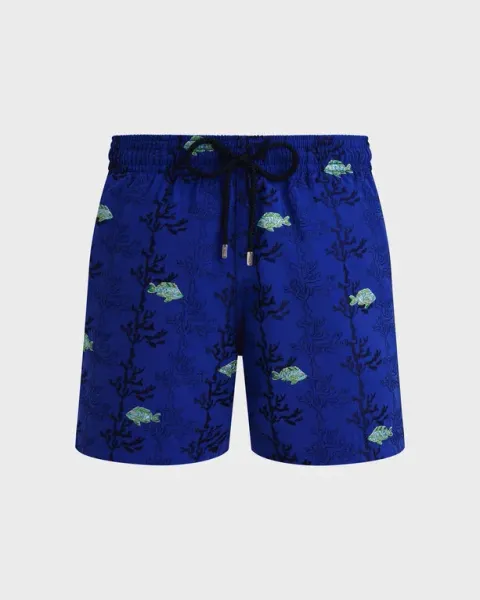 Vilebrequin Men Swim Shorts Embroidered Seaweed