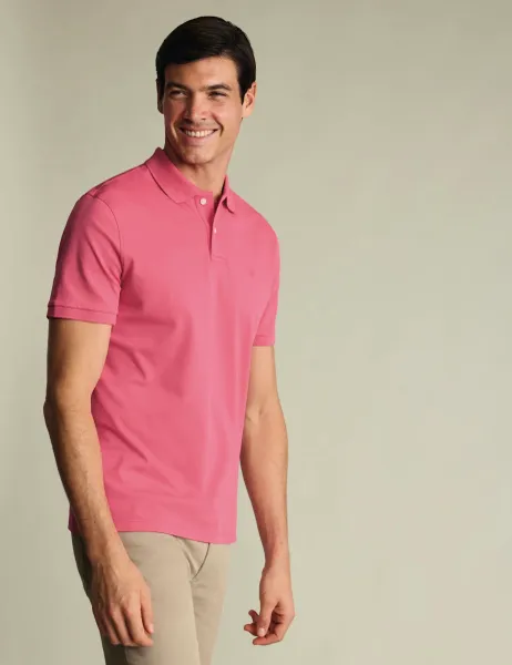 Charles Tyrwhitt Cotton Rich Pique Polo Shirt Bright Pink