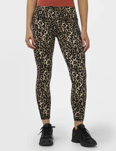 Sweaty Betty Power Animal Print Piping 7/8 Leggings Brown Mix
