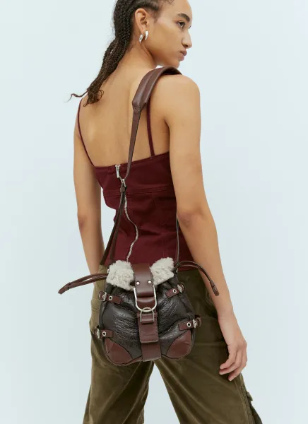 Shearling Bucket Shoulder Bag