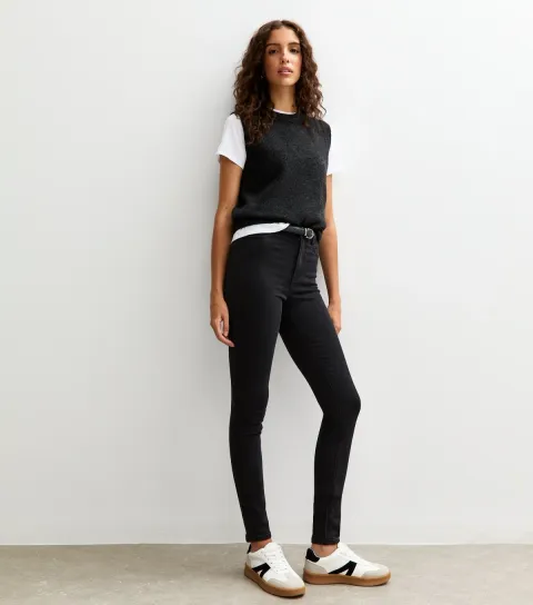 Women's Tall Washed Black Mid Rise Amie Skinny Jeans