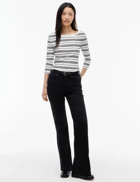 Tommy Hilfiger Cody Striped Pure Cotton Jersey T-Shirt Ecru Mix