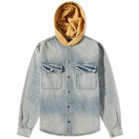 Denim Hooded Overshirt