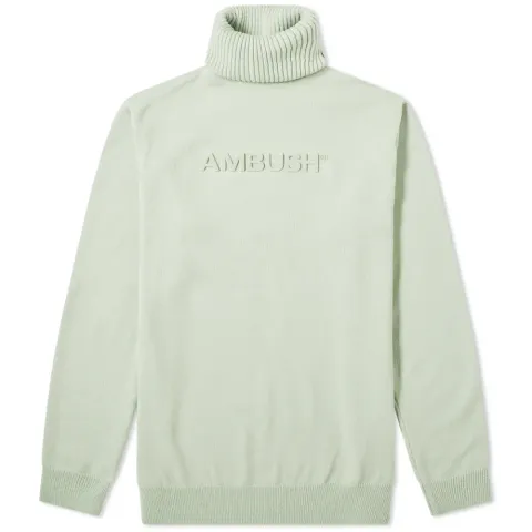 Embossed Logo Knit Turtleneck
