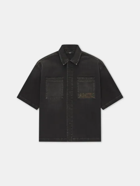 3D SHORT SLEEVE SNAP SHIRT - Vintage Black