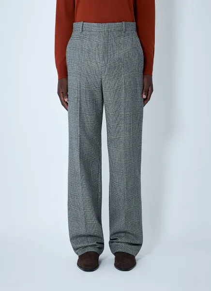 Wide-Leg Wool Blend Pants