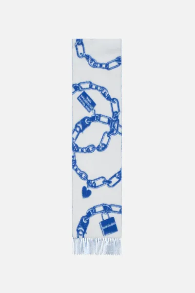 Chain logo wool scarf