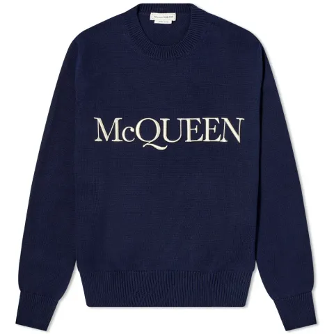 Intarsia Logo Crew Knit