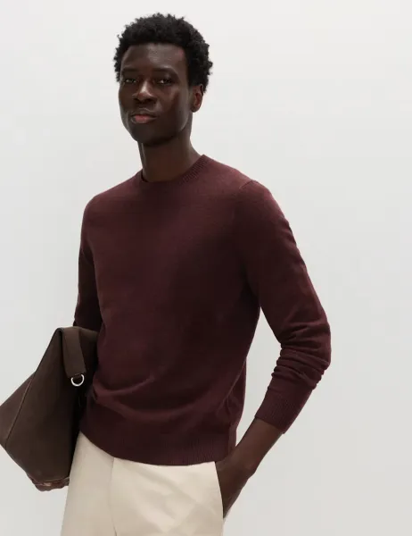 Marks & Spencer Air Yarn Crew Neck Jumper Bordeaux