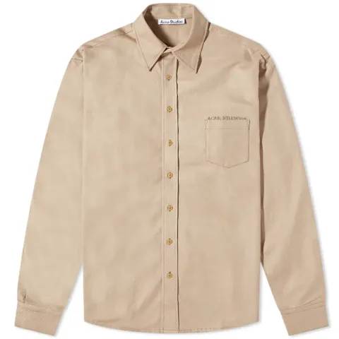 Sandros Linen Blend Logo Shirt