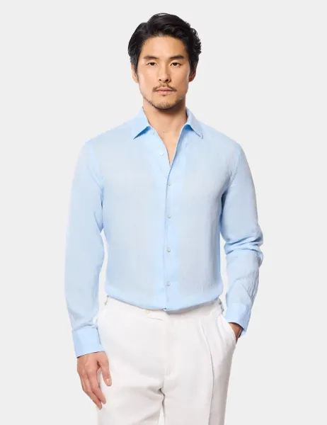 Hawes & Curtis Slim Fit Pure Linen Shirt