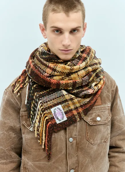 Plaid Fringe Scarf