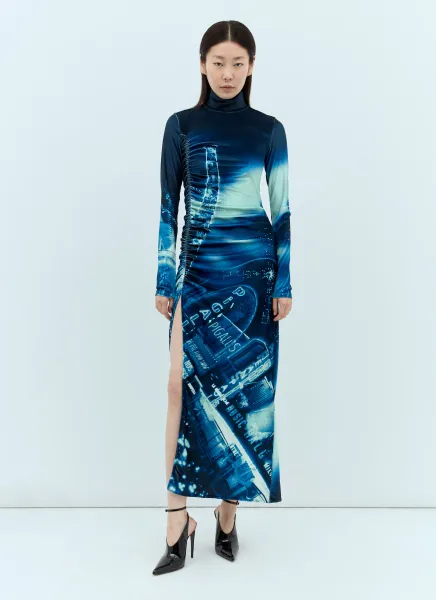 Pigalle Gathered Velvet Dress