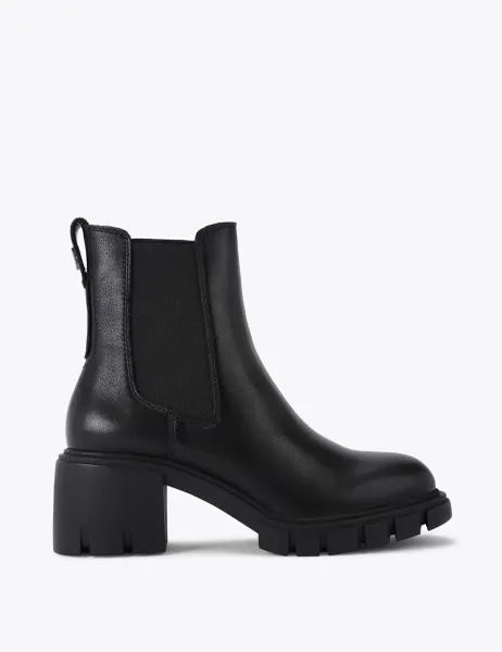 Carvela Leather Chelsea Block Heel Boots Black