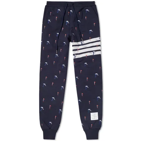 Skier Embroidery Quilted Sweatpant