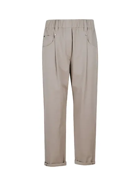 BRUNELLO CUCINELLI Baggy Pull-On Trousers Beige
