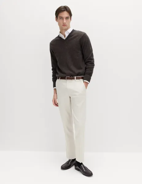 Marks & Spencer Slim Fit Smart Stretch Trousers Light Grey