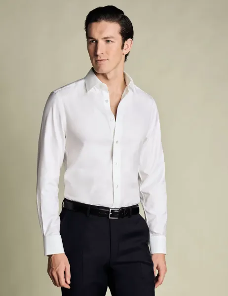 Charles Tyrwhitt Slim Fit Non Iron Pure Cotton Twill Shirt White