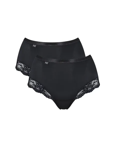 Sloggi 2 Pack Romance Full Briefs Black