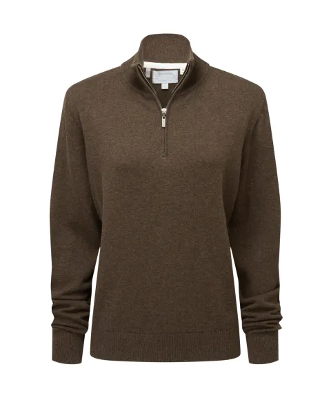 Schöffel Country Polperro Pima Cotton Quarter Zip - Chocolate