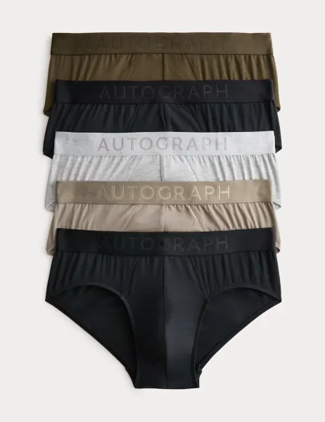 Autograph 5 Pack Modal Stretch 360 Flex Briefs Black Mix
