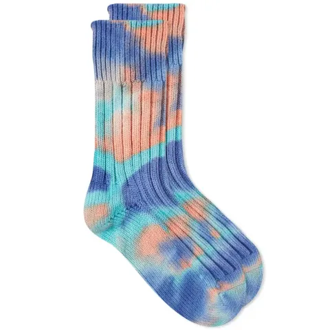 Chunky Ribbed Tie Dye Crew Sock
