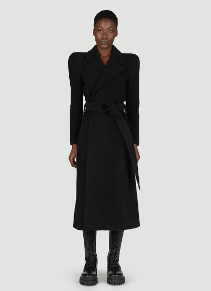 Round Shoulder Cashmere-Blend Coat