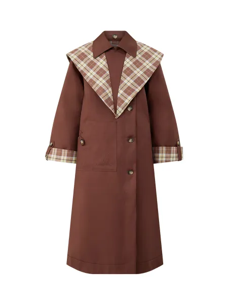 Damson Madder Jerry Reversible Organic Cotton Longline Trench Coat