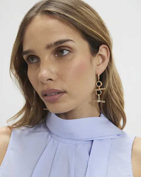 River Island Chunky Bar Drop Earrings