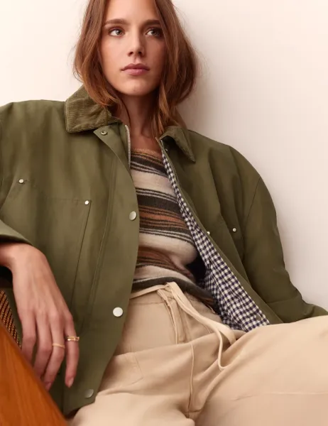 Per Una Waxed Cropped Jacket Stone