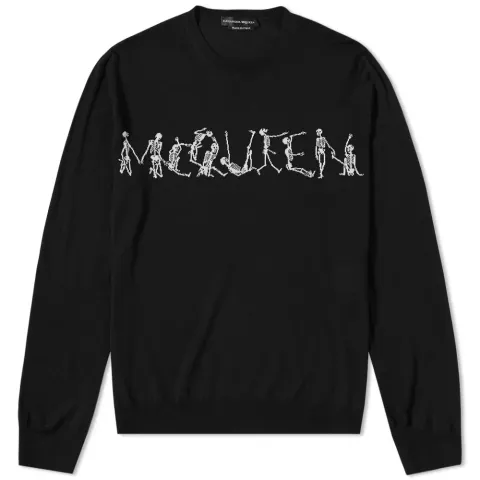 Dancing Skeleton Intarsia Crew Knit