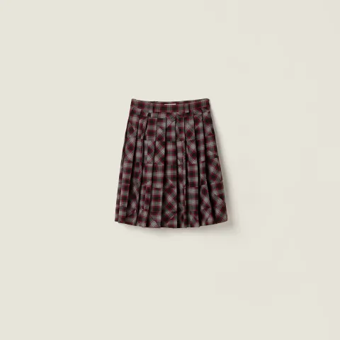 Tartan patchwork midi skirt