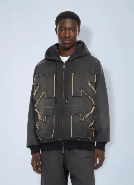 Distress Diag Slouchy Sweatpant