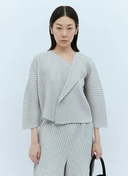 Linen Like Pleats Cardigan